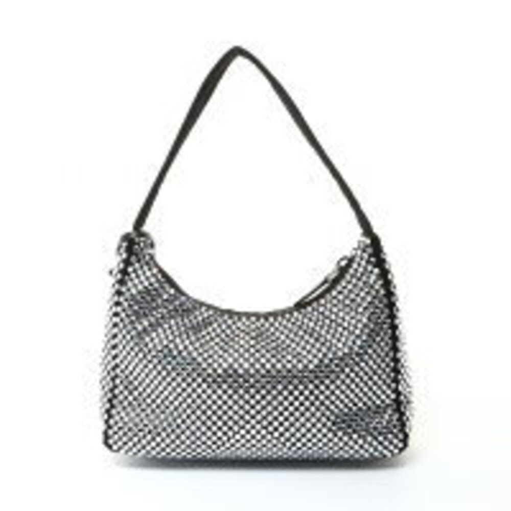 Prada Crystal Satin Hobo Bag Shoulder Black - Picture 2 of 13